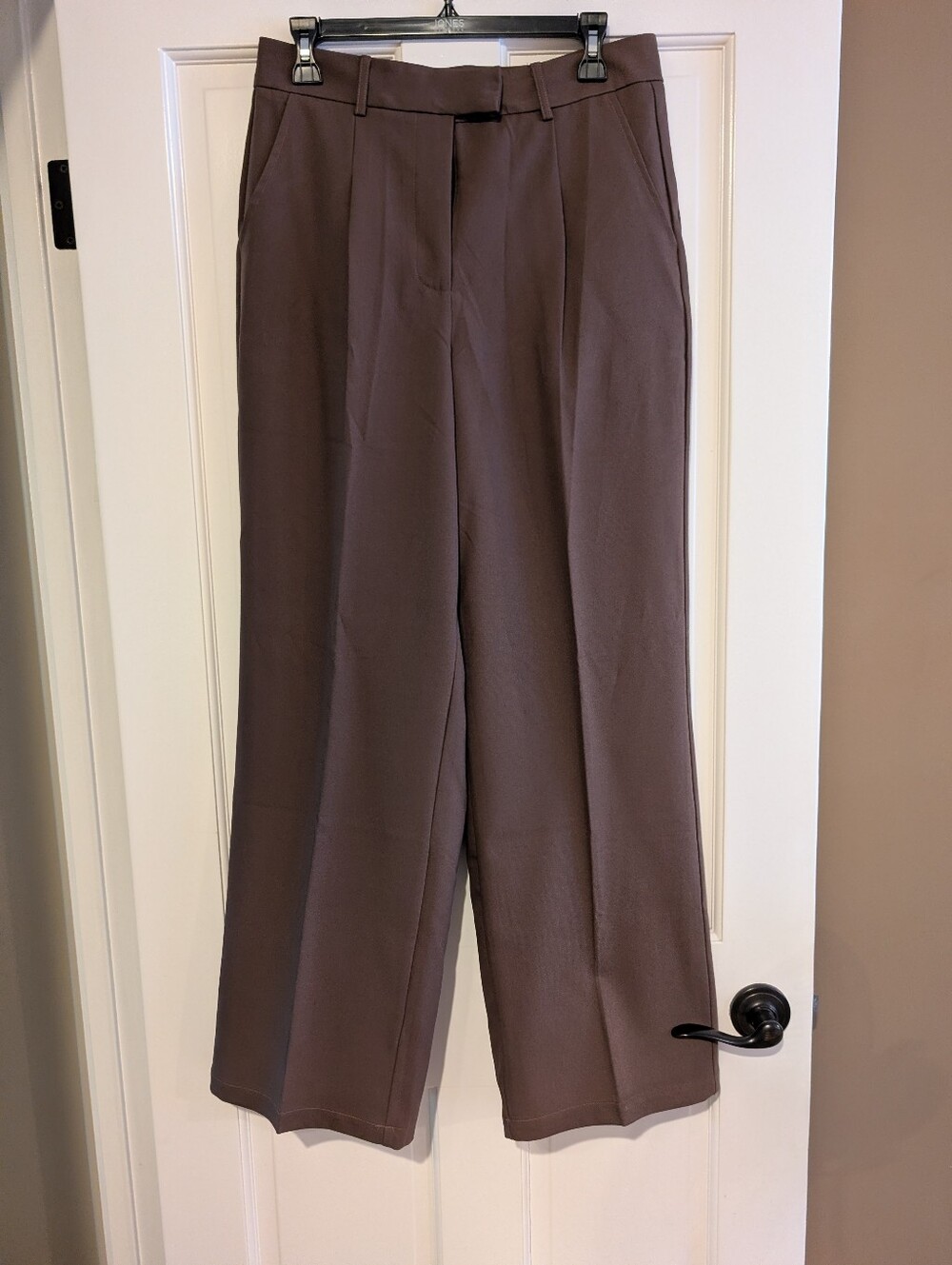 High-Rise Wide-Leg Pants in Dark Brown